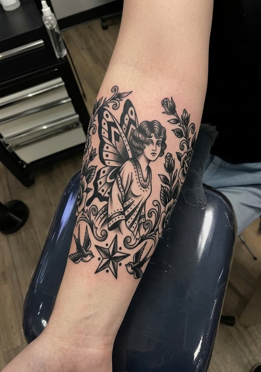 Тату эскиз: Tryon: shin