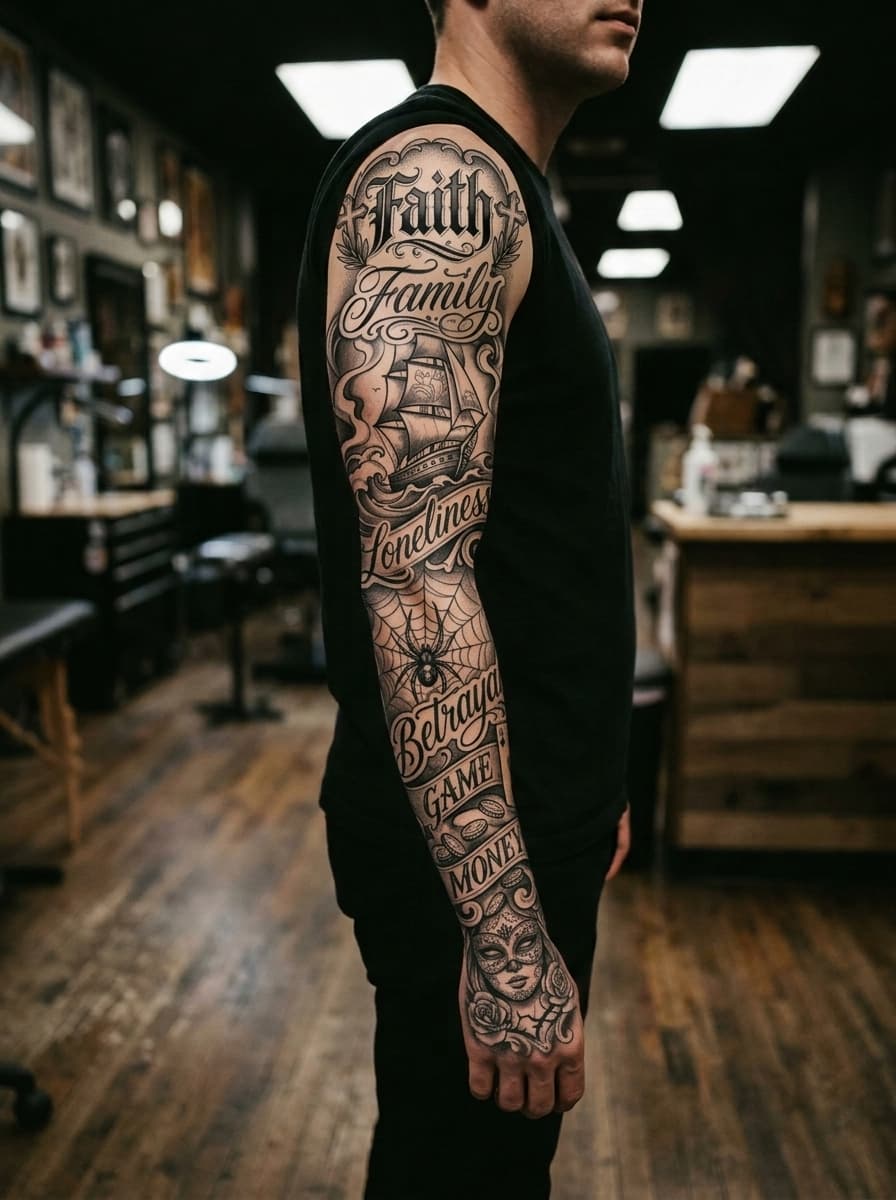 Тату эскиз: Tryon: sleeve