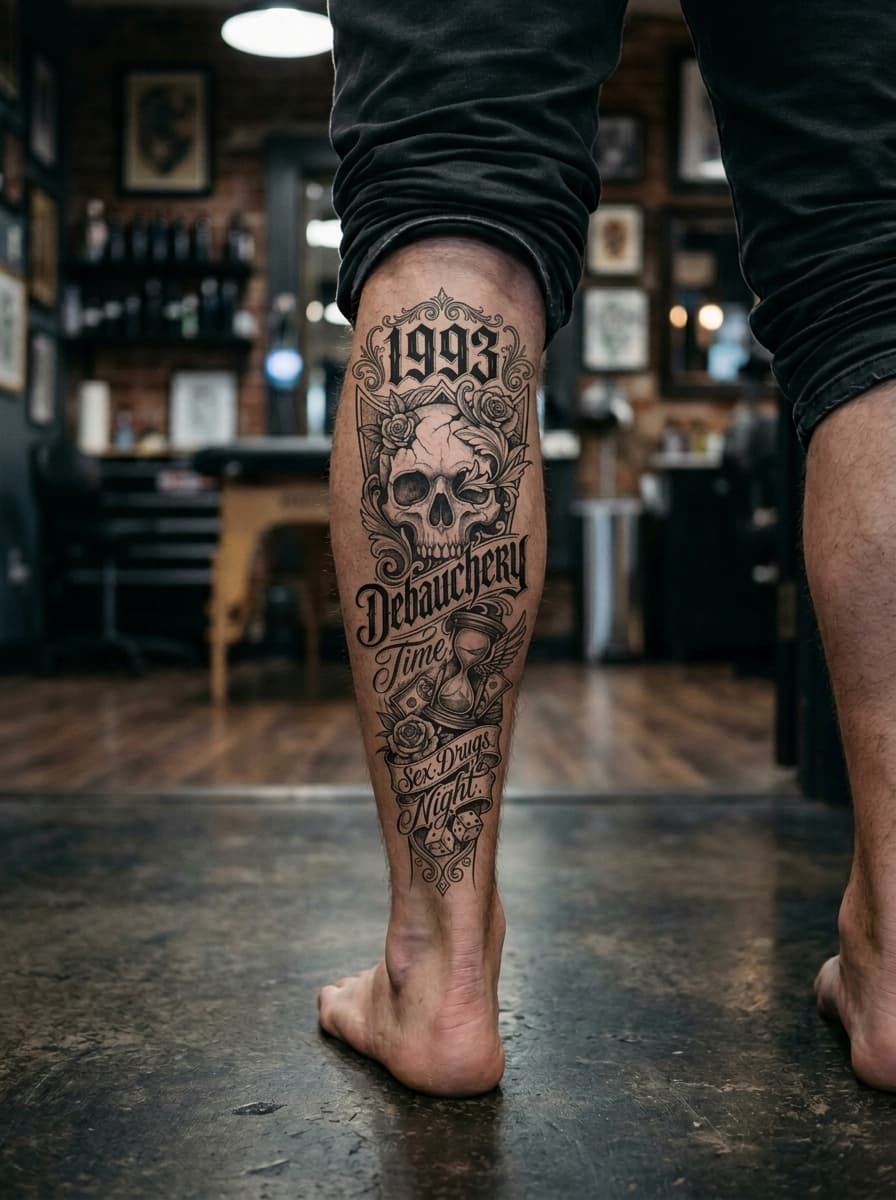 Тату эскиз: Tryon: shin