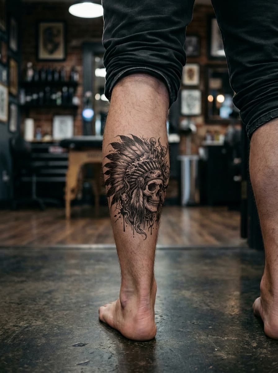 Тату эскиз: Tryon: shin