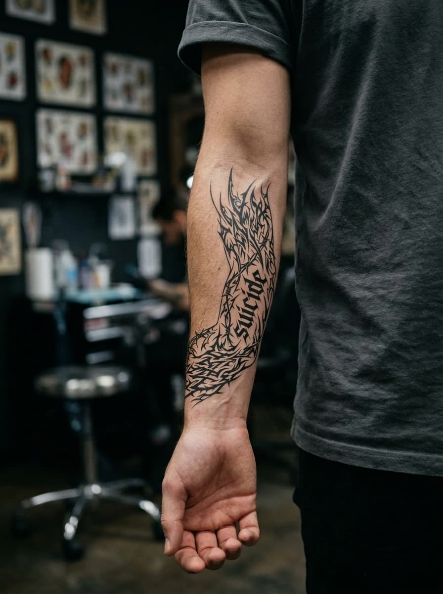 Тату эскиз: Tryon: forearm