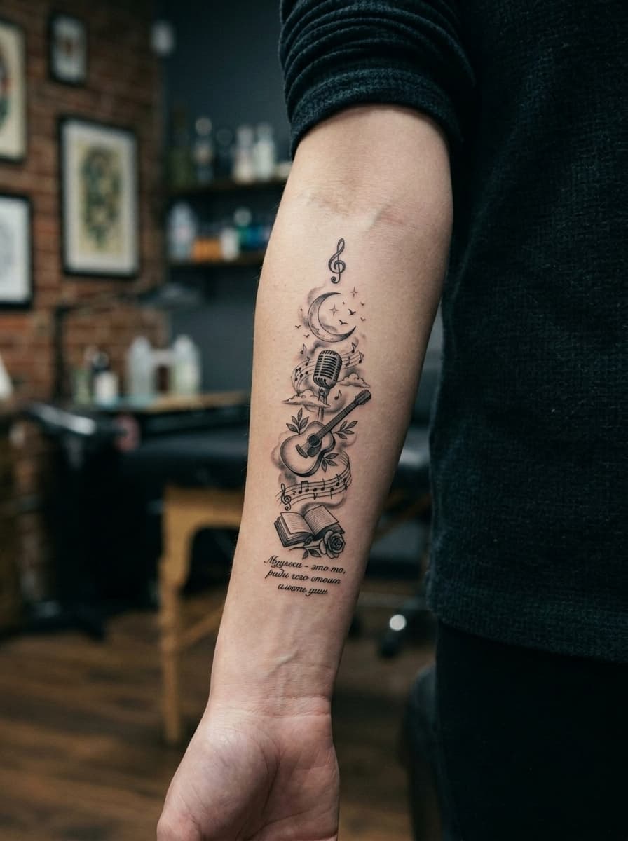 Тату эскиз: Tryon: forearm