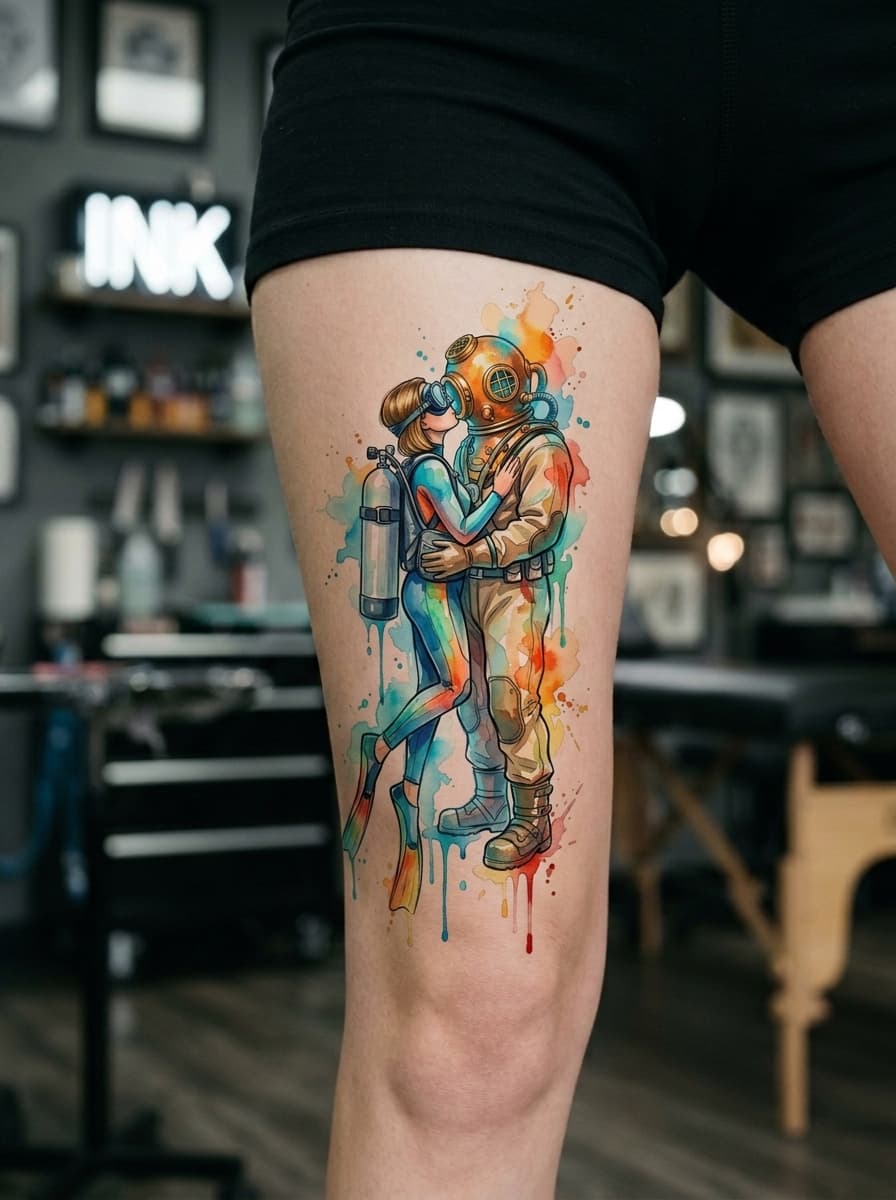 Тату эскиз: Tryon: thigh