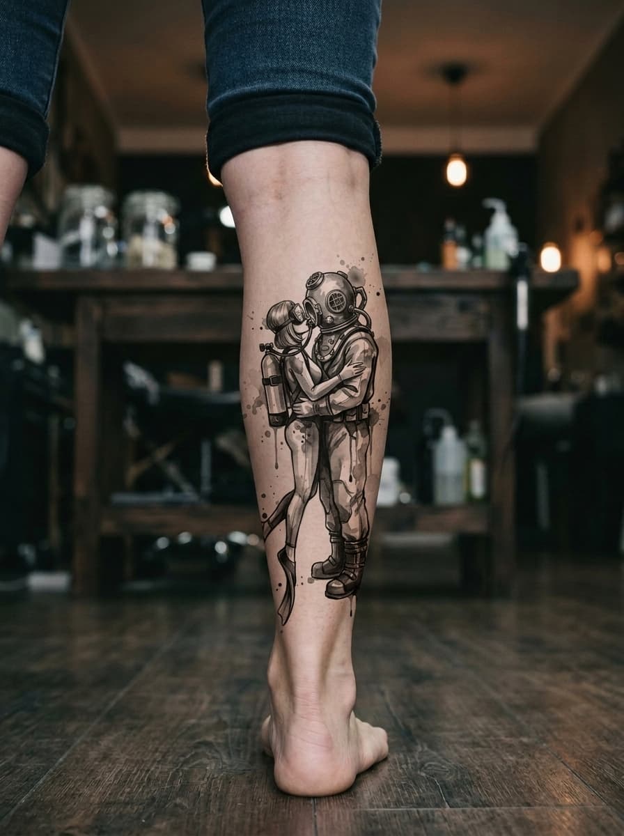 Тату эскиз: Tryon: shin