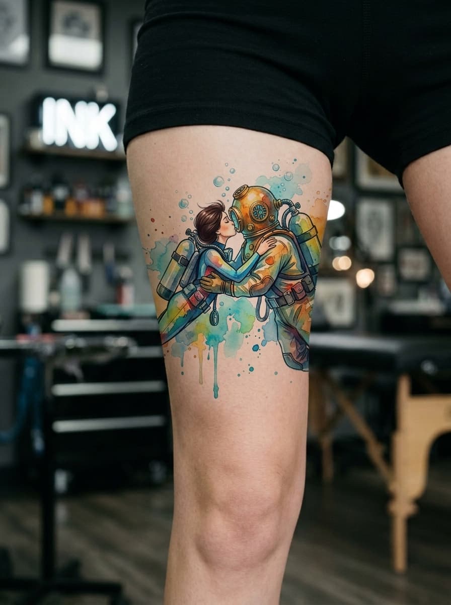 Тату эскиз: Tryon: thigh