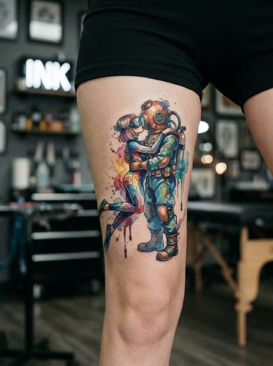 Тату эскиз: Tryon: thigh