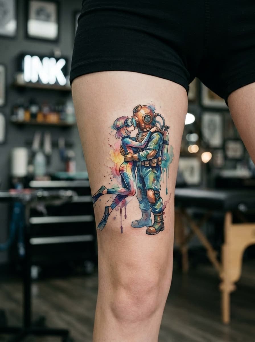 Тату эскиз: Tryon: thigh