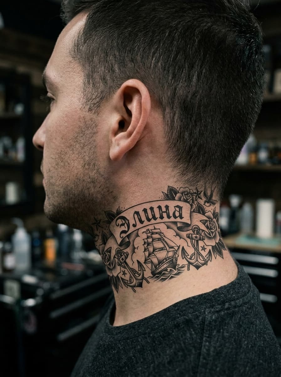 Тату эскиз: Tryon: neck