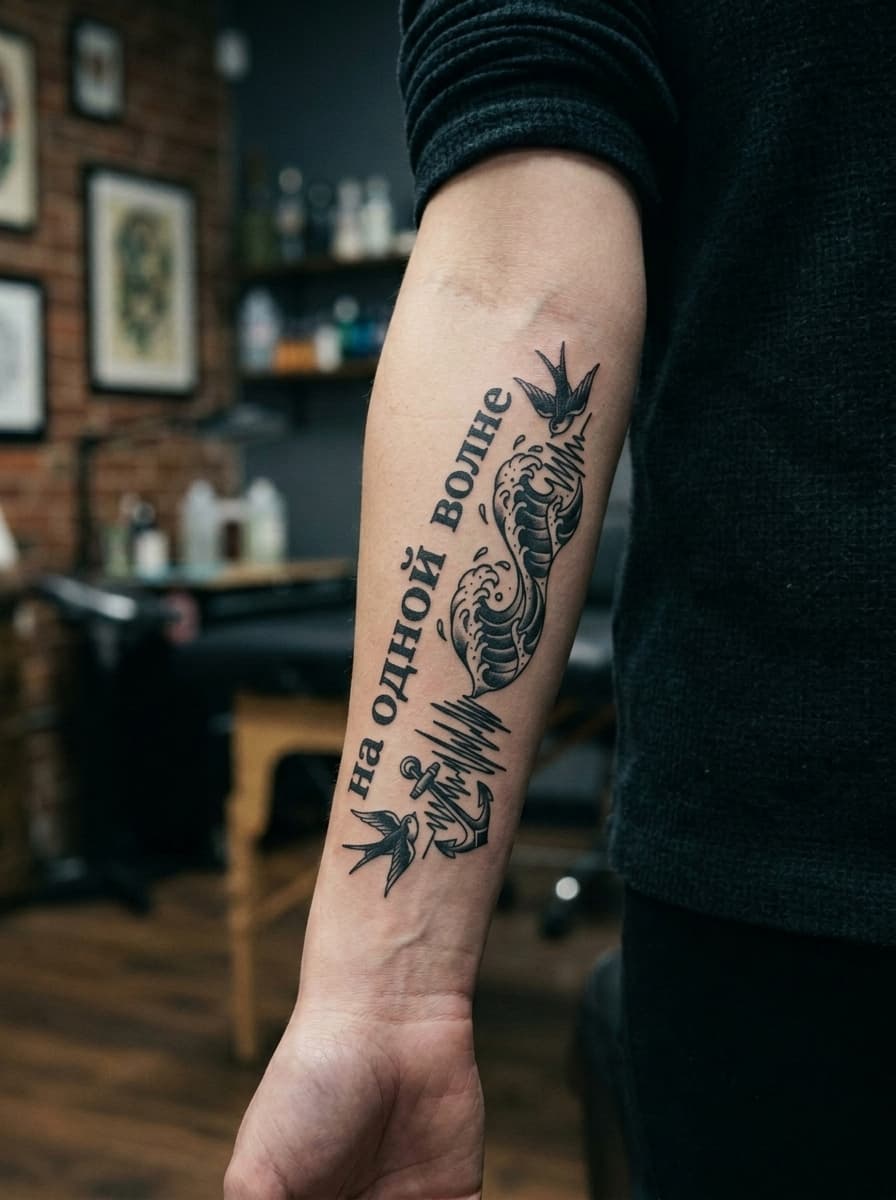 Тату эскиз: Tryon: forearm