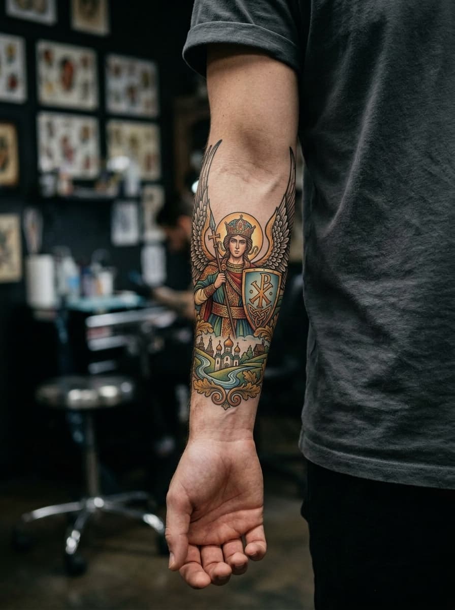 Тату эскиз: Tryon: forearm