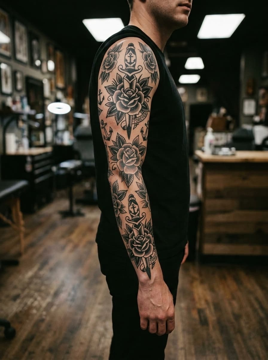 Тату эскиз: Tryon: sleeve