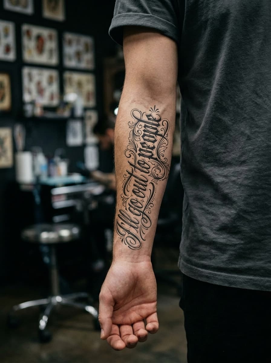 Тату эскиз: Tryon: forearm