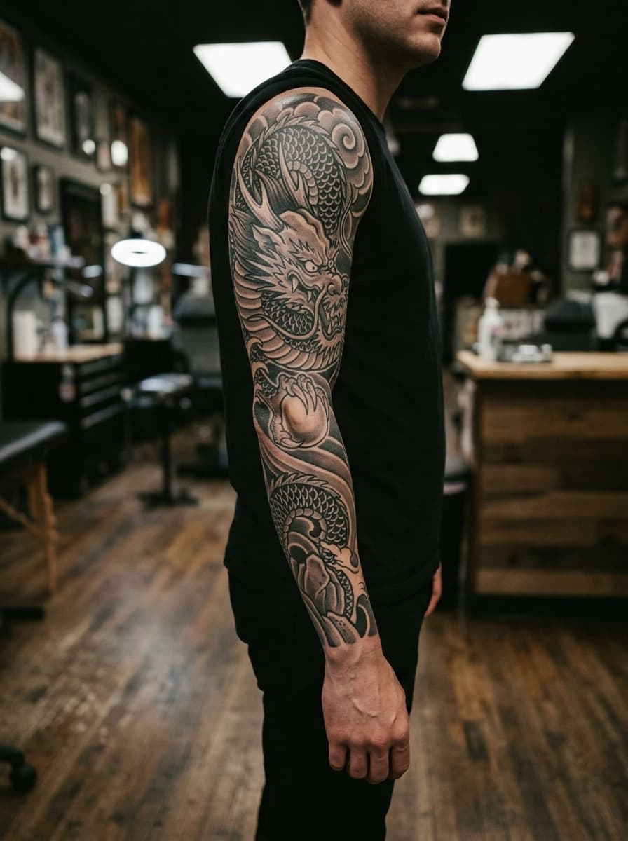 Тату эскиз: Tryon: sleeve