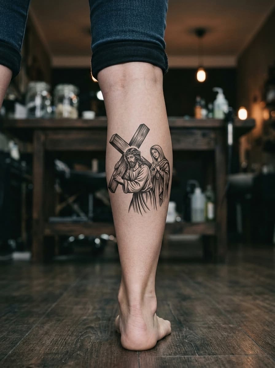 Тату эскиз: Tryon: shin