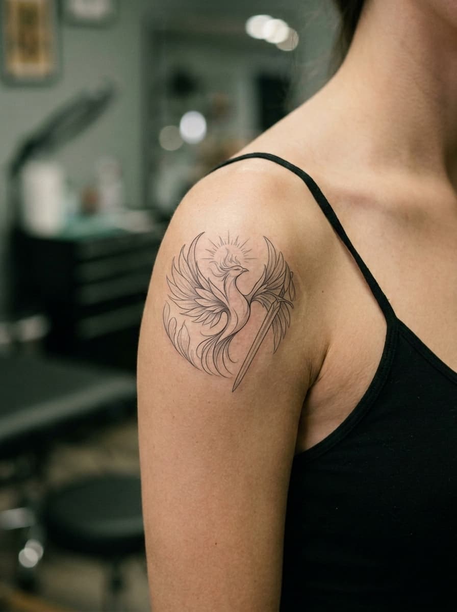 Тату эскиз: Tryon: shoulder