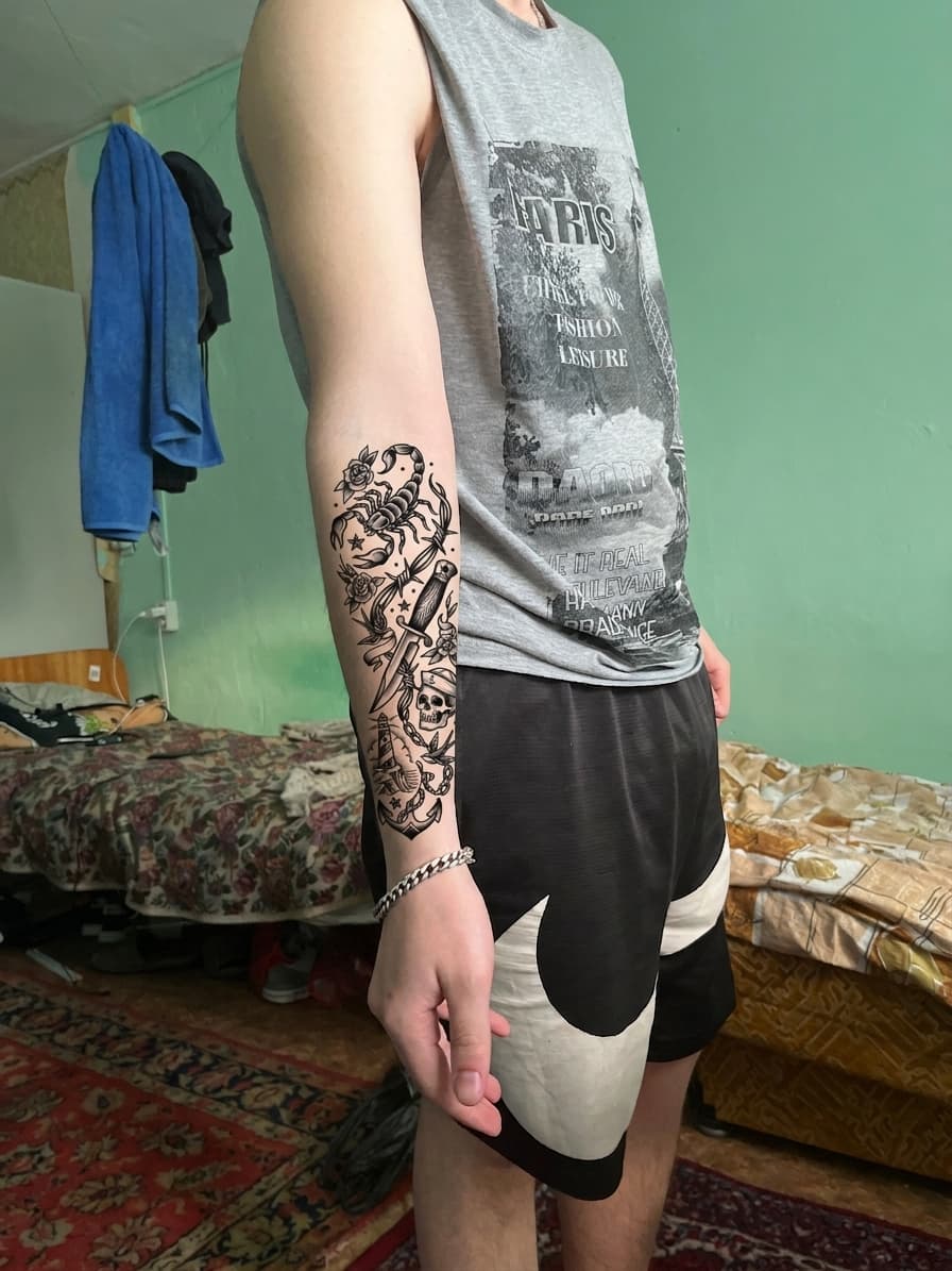 Тату эскиз: Tryon: forearm