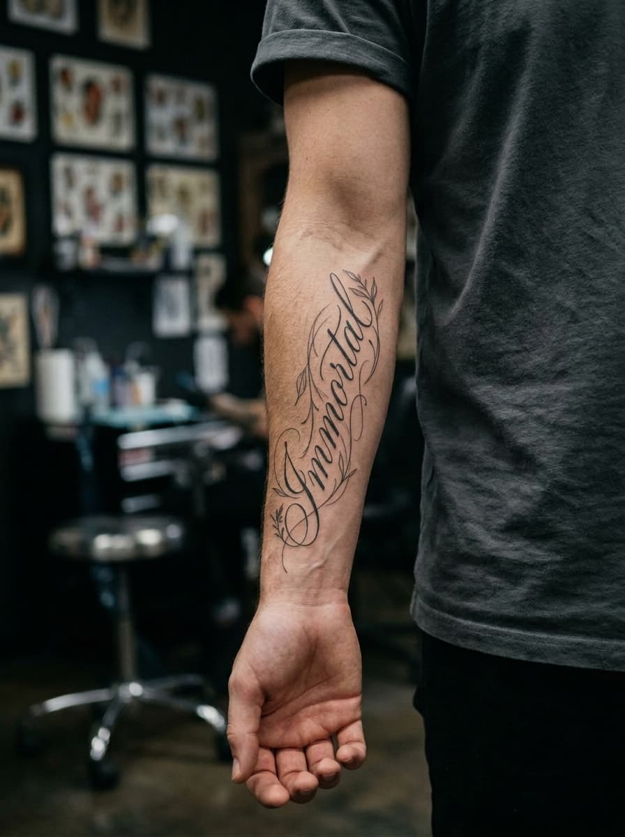 Тату эскиз: Tryon: forearm