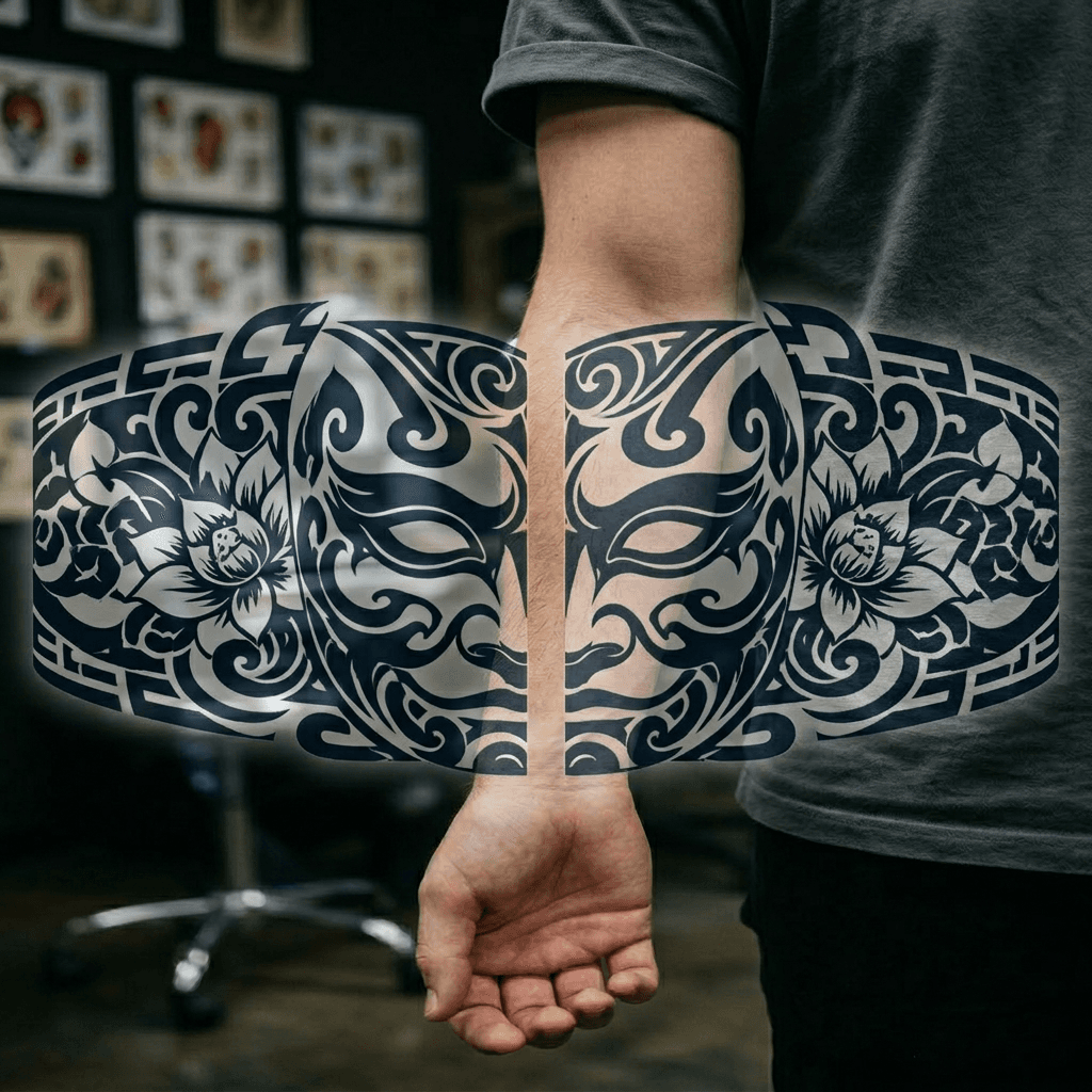 Тату эскиз: Tryon: forearm