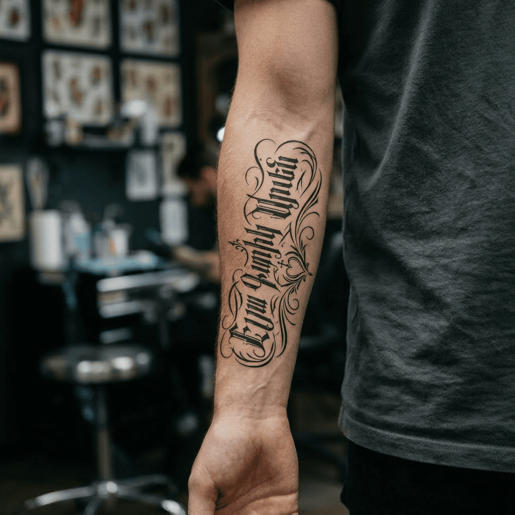 Тату эскиз: Tryon: forearm