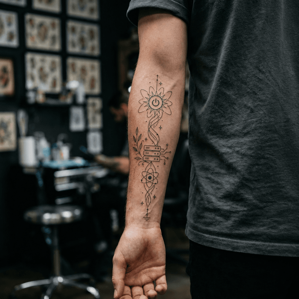 Тату эскиз: Tryon: forearm