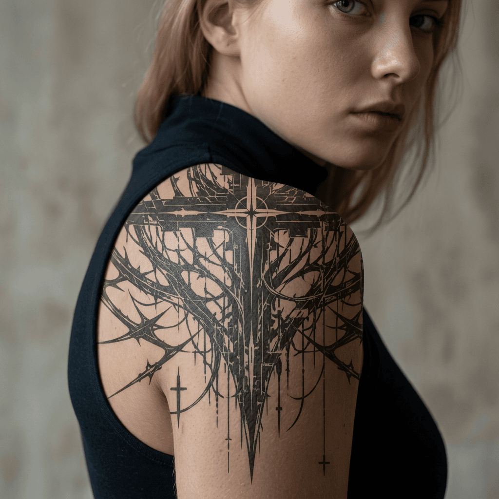 Тату эскиз: Tryon: shoulder