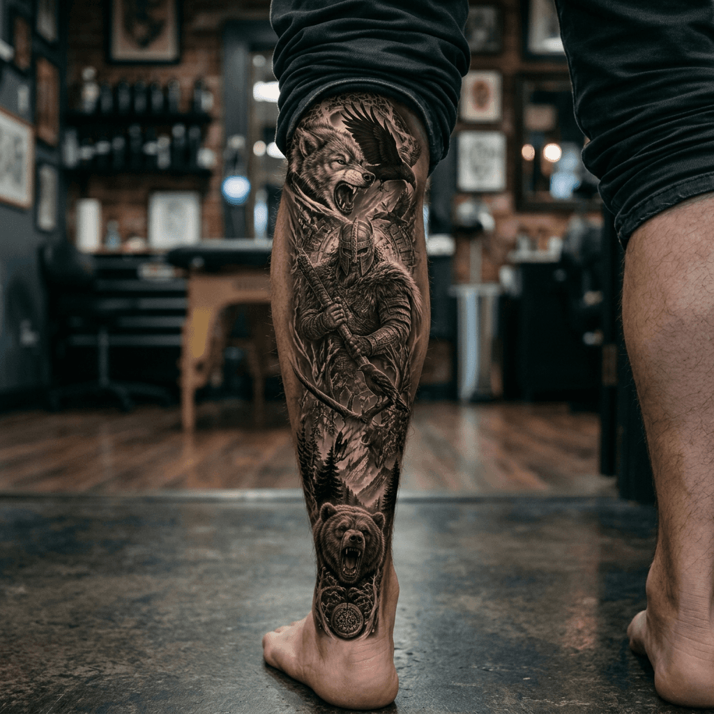 Тату эскиз: Tryon: shin