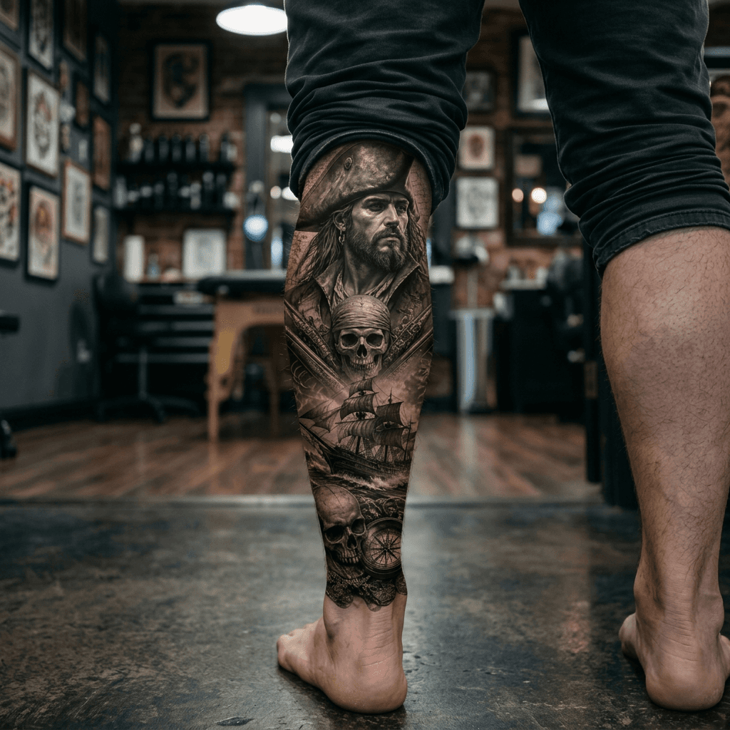 Тату эскиз: Tryon: shin
