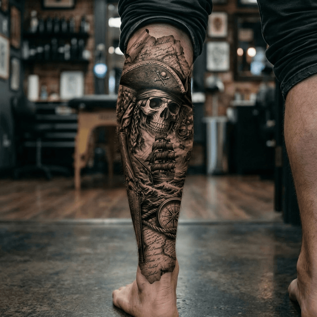 Тату эскиз: Tryon: shin