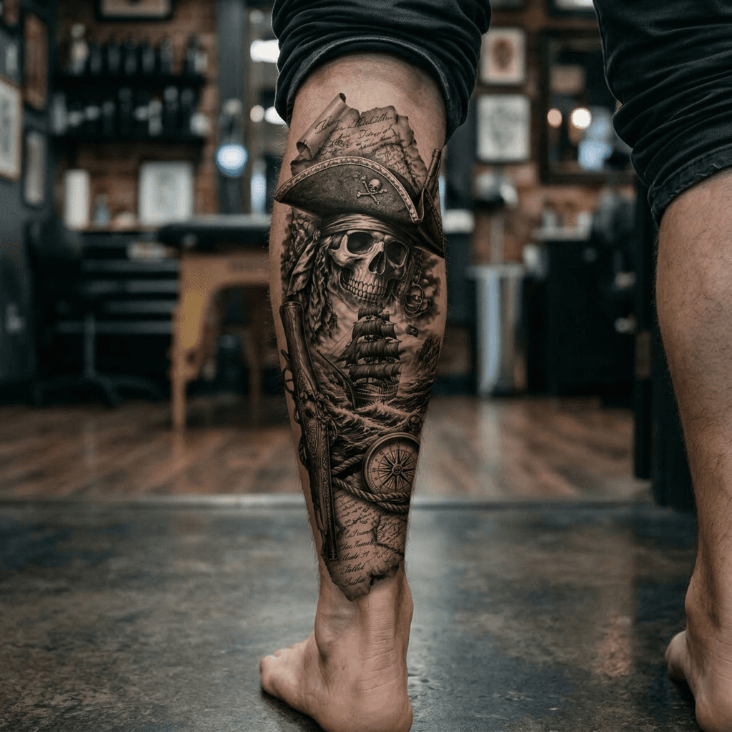 Тату эскиз: Tryon: shin