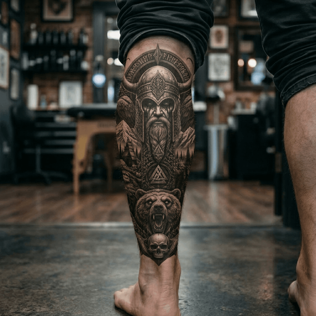 Тату эскиз: Tryon: shin