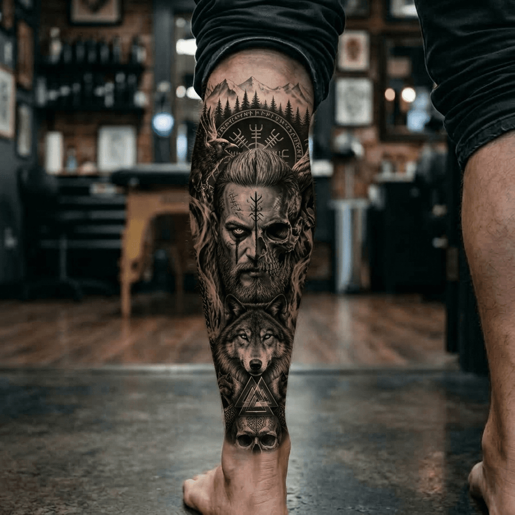 Тату эскиз: Tryon: shin