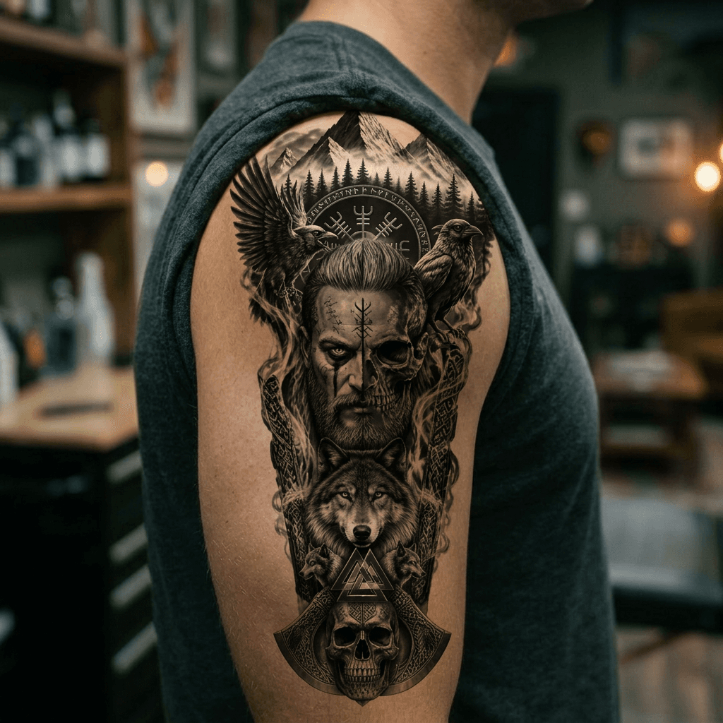Тату эскиз: Tryon: shoulder