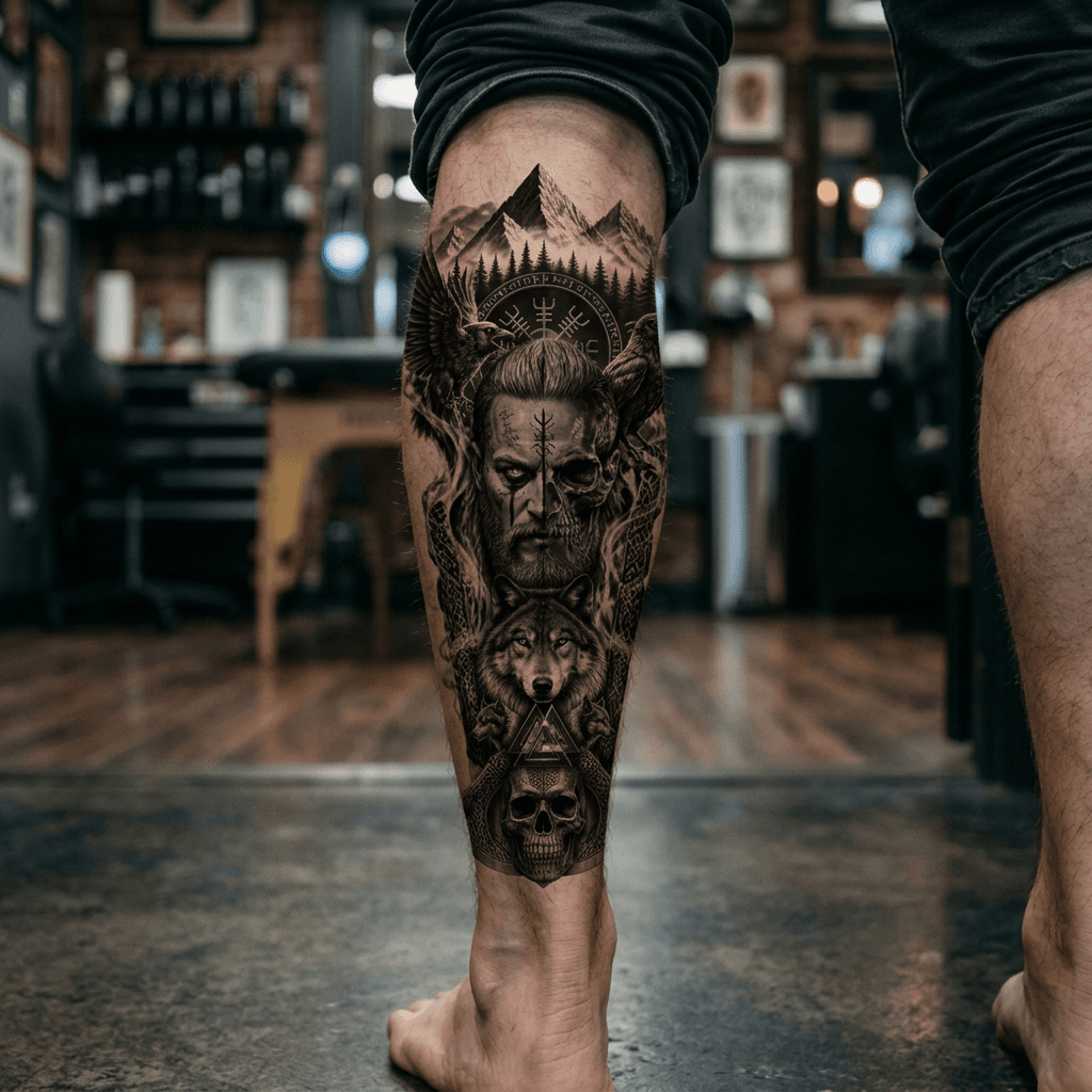 Тату эскиз: Tryon: shin