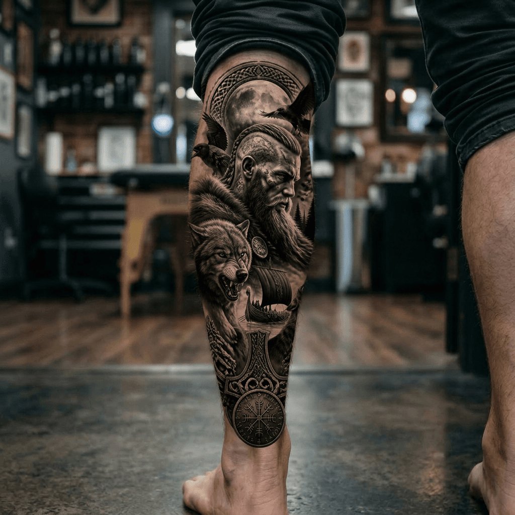 Тату эскиз: Tryon: shin