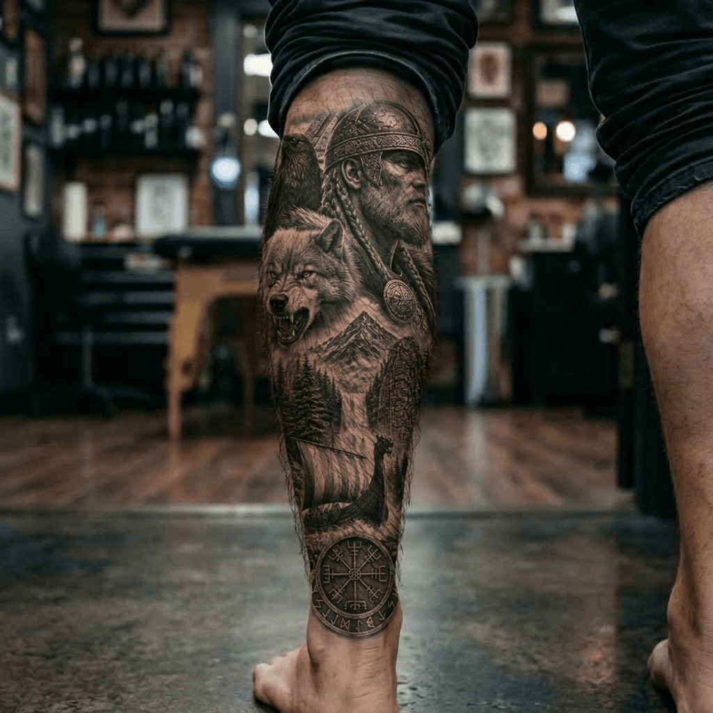 Тату эскиз: Tryon: shin