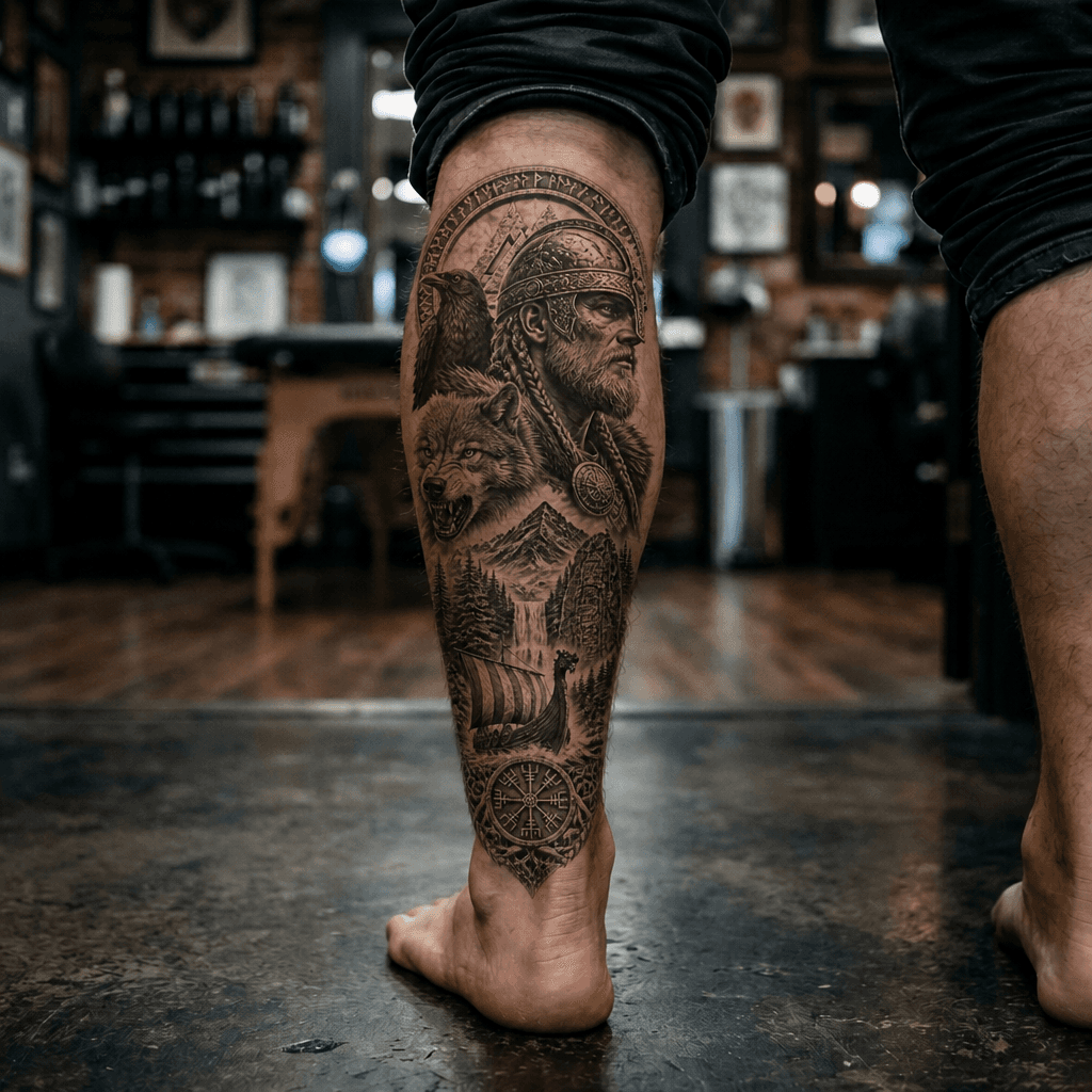 Тату эскиз: Tryon: shin