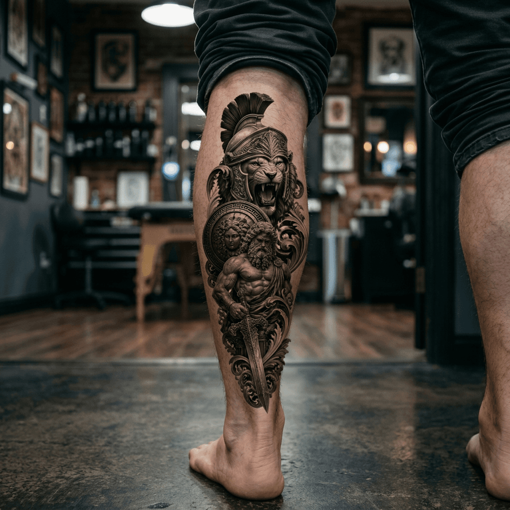 Тату эскиз: Tryon: shin