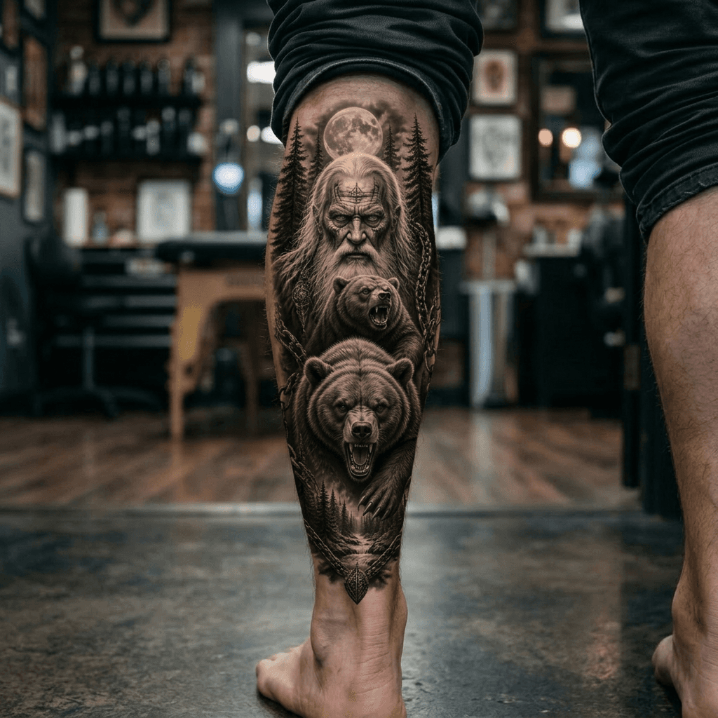 Тату эскиз: Tryon: shin