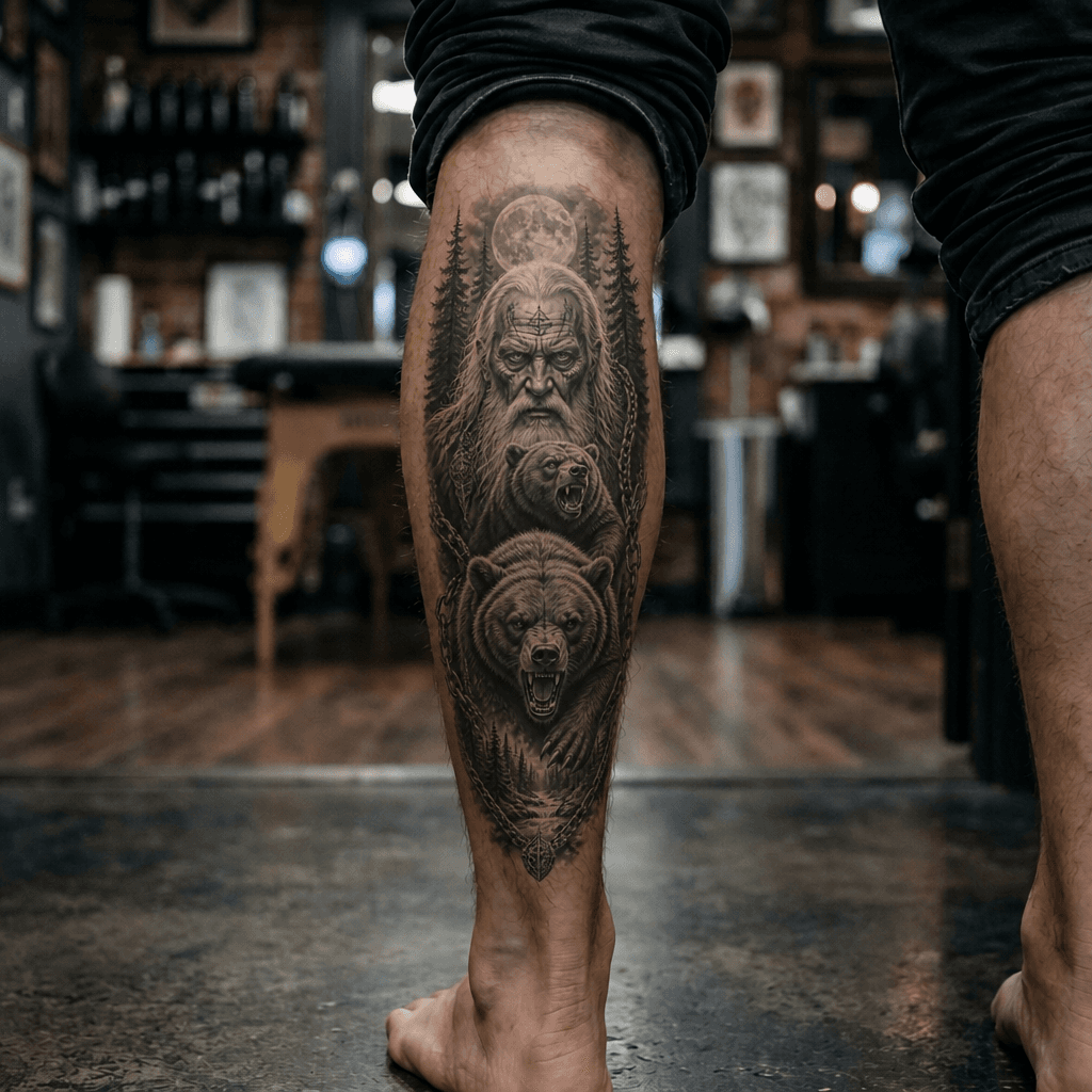 Тату эскиз: Tryon: shin