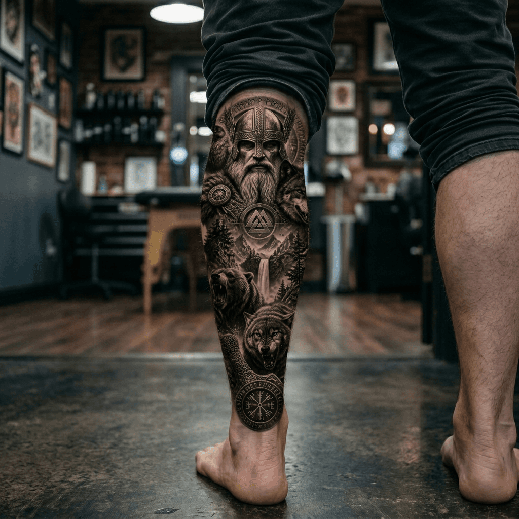Тату эскиз: Tryon: shin