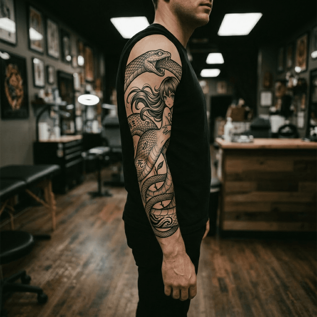 Тату эскиз: Tryon: sleeve
