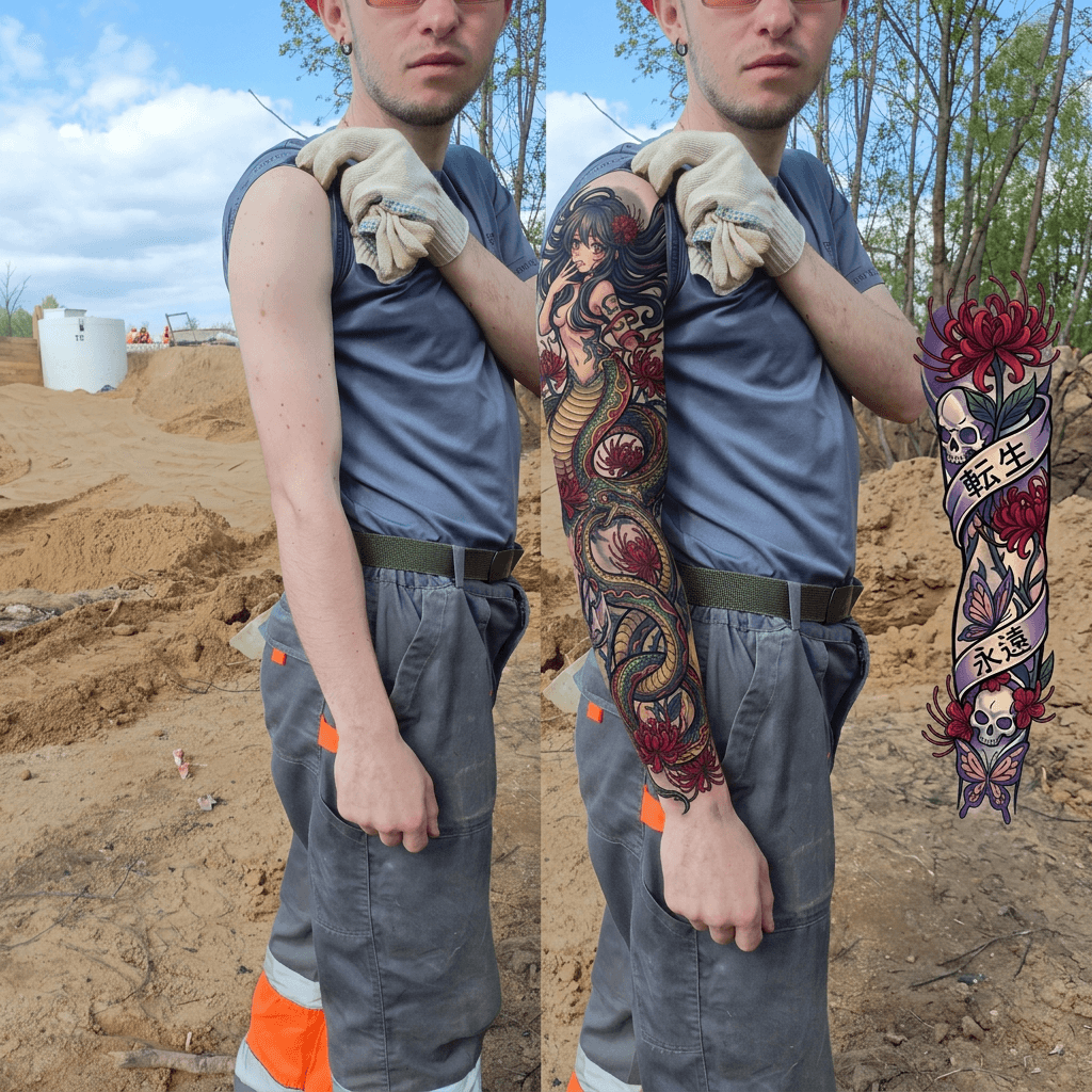 Тату эскиз: Tryon: sleeve