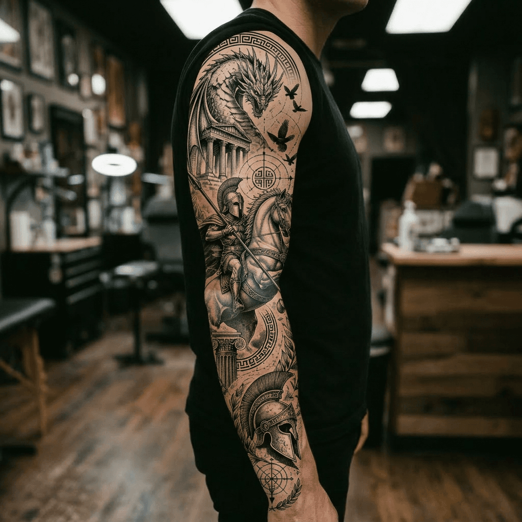 Тату эскиз: Tryon: sleeve