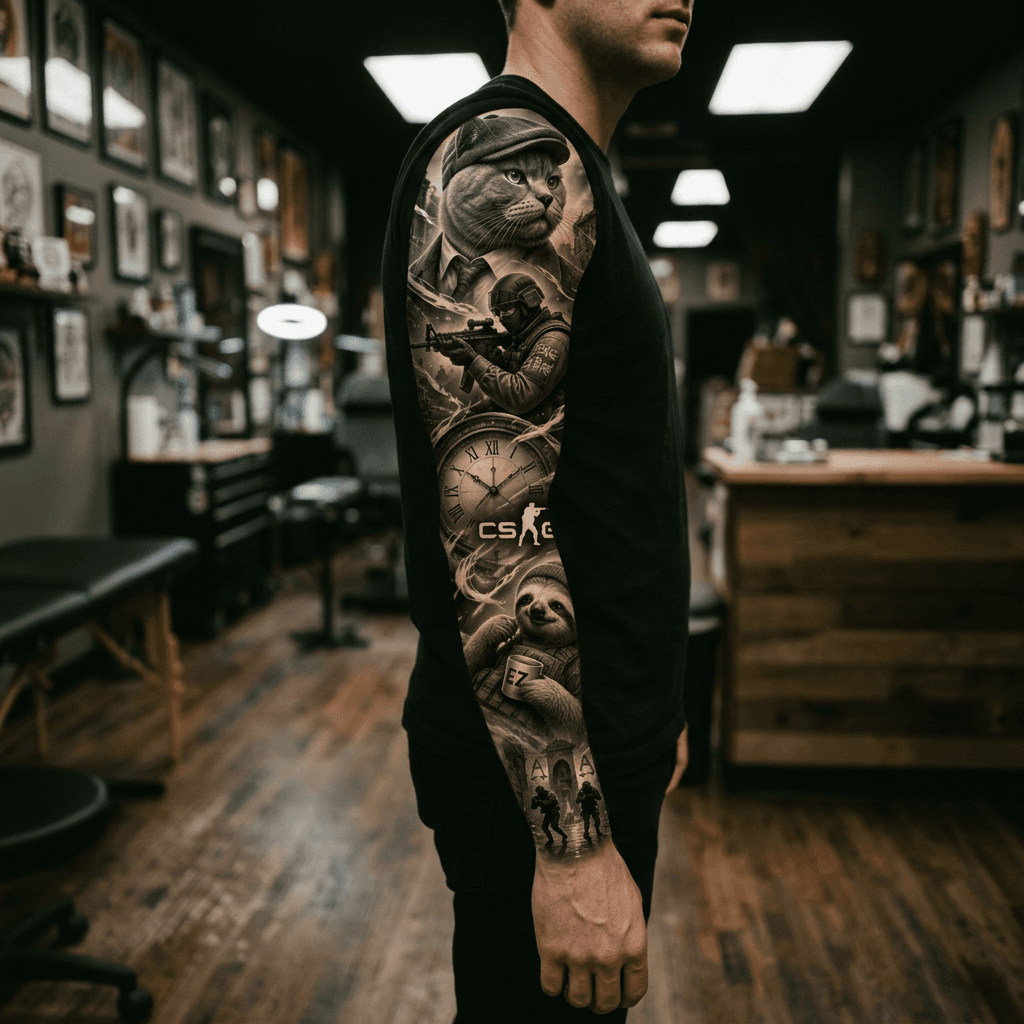 Тату эскиз: Tryon: sleeve