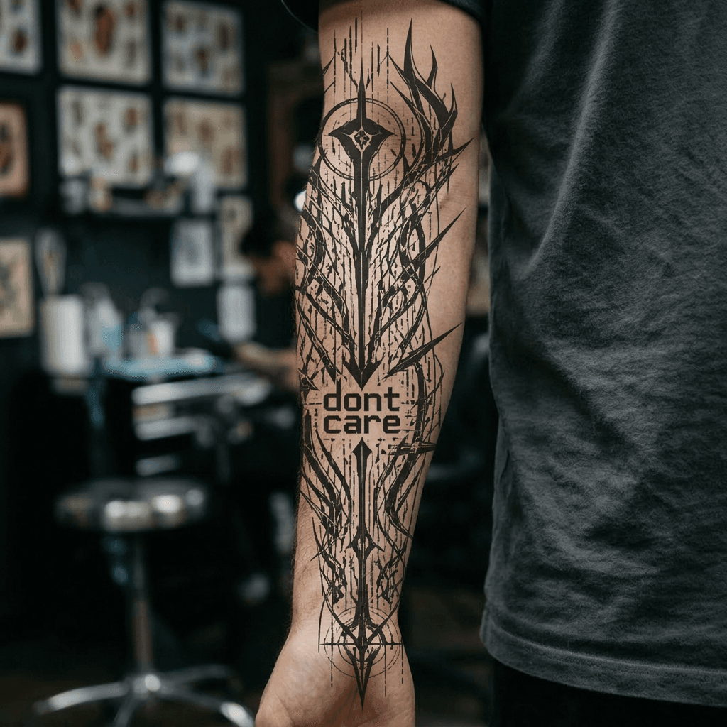Тату эскиз: Tryon: forearm