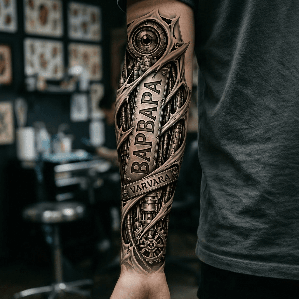 Тату эскиз: Tryon: forearm