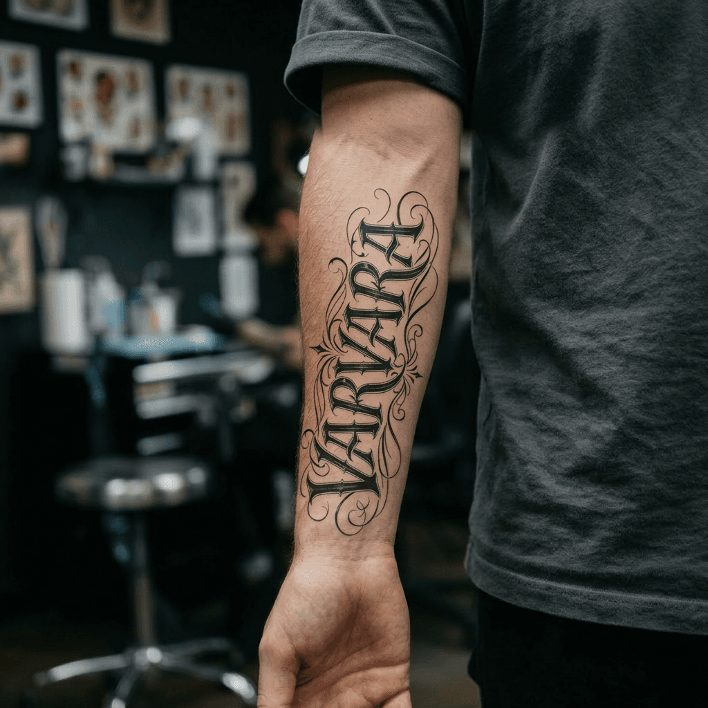 Тату эскиз: Tryon: forearm