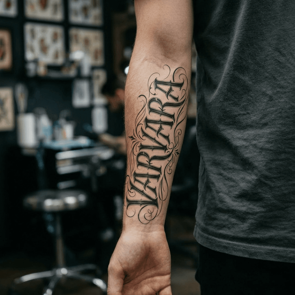 Тату эскиз: Tryon: forearm