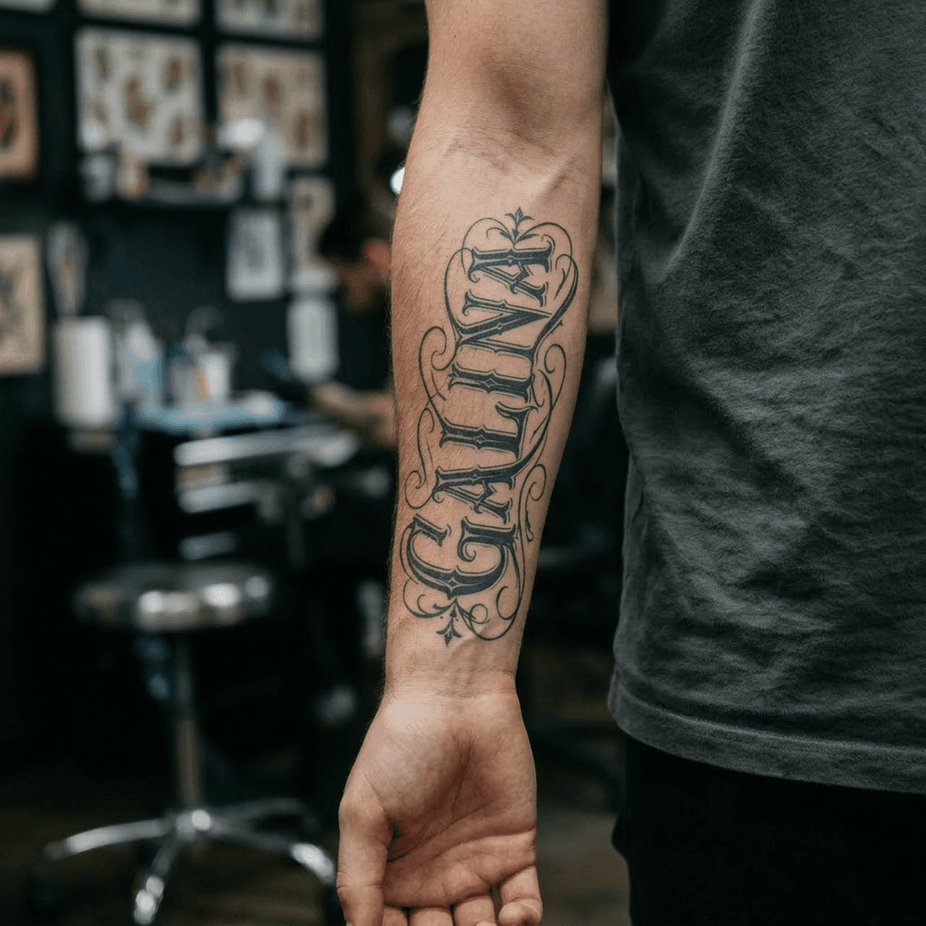 Тату эскиз: Tryon: forearm