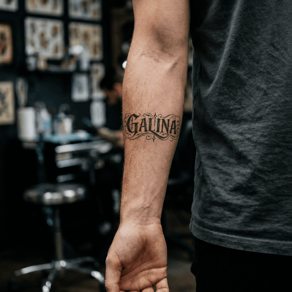 Тату эскиз: Tryon: forearm